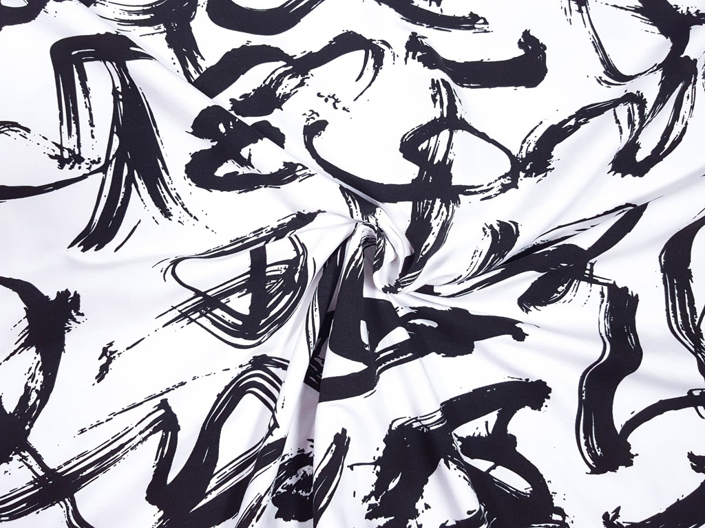 Teplákovina čierne grafity 180 cm