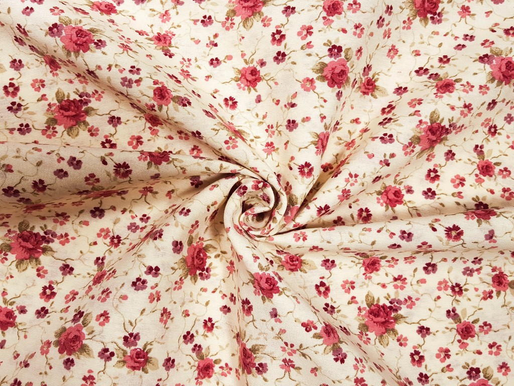 Dekoračná látka drobná bordová ružička 140 cm